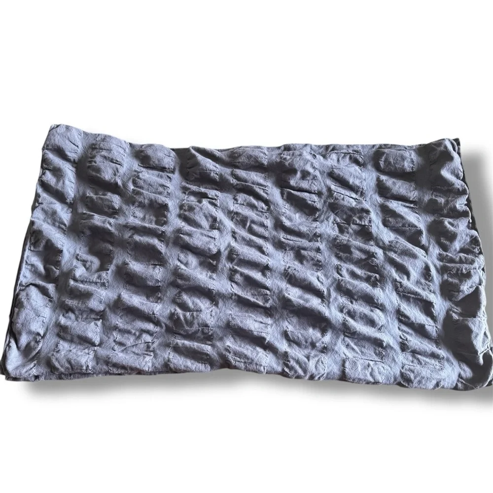 West Elm SET 100% organic cotton king sham set Charcoal Gray cloud textured case